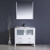 Fresca FVN6236WH-UNS Torino 36" White Modern Bathroom Vanity with Integrated Sink