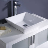 Fresca FVN6236WH-VSL Torino 36" White Modern Bathroom Vanity with Vessel Sink