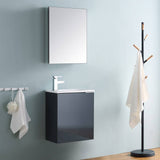 Fresca FVN8003GG Valencia 20" Dark Slate Gray Wall Hung Modern Bathroom Vanity with Medicine Cabinet