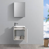 Fresca FVN8003WH Valencia 20" Glossy White Wall Hung Modern Bathroom Vanity with Medicine Cabinet