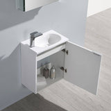 Fresca FVN8003WH Valencia 20" Glossy White Wall Hung Modern Bathroom Vanity with Medicine Cabinet