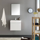 Fresca FVN8006WH Nano 24" White Modern Bathroom Vanity with Medicine Cabinet