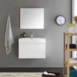 Fresca FVN8007WH Mezzo 30" White Wall Hung Modern Bathroom Vanity with Medicine Cabinet