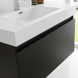 Fresca FVN8008BW Mezzo 36" Black Wall Hung Modern Bathroom Vanity with Medicine Cabinet