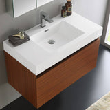 Fresca FVN8008TK Mezzo 36" Teak Wall Hung Modern Bathroom Vanity with Medicine Cabinet