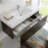 Fresca FVN8011GO Mezzo 48" Gray Oak Wall Hung Modern Bathroom Vanity with Medicine Cabinet