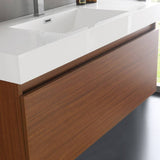 Fresca FVN8011TK Mezzo 48" Teak Wall Hung Modern Bathroom Vanity with Medicine Cabinet