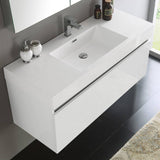 Fresca FVN8011WH Mezzo 48" White Wall Hung Modern Bathroom Vanity with Medicine Cabinet