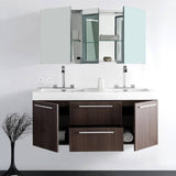 Fresca FVN8013GO Opulento 54" Gray Oak Modern Double Sink Bathroom Vanity with Medicine Cabinet