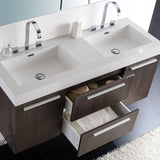 Fresca FVN8013GO Opulento 54" Gray Oak Modern Double Sink Bathroom Vanity with Medicine Cabinet