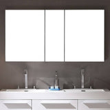 Fresca FVN8013WH Opulento 54" White Modern Double Sink Bathroom Vanity with Medicine Cabinet