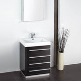 Fresca FVN8024BW Livello 24" Black Modern Bathroom Vanity with Medicine Cabinet