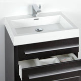 Fresca FVN8024BW Livello 24" Black Modern Bathroom Vanity with Medicine Cabinet