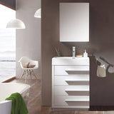 Fresca FVN8024WH Livello 24" White Modern Bathroom Vanity with Medicine Cabinet