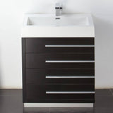 Fresca FVN8030BW Livello 30" Black Modern Bathroom Vanity with Medicine Cabinet