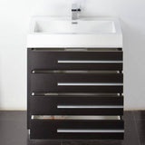 Fresca FVN8030BW Livello 30" Black Modern Bathroom Vanity with Medicine Cabinet