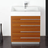 Fresca FVN8030TK Livello 30" Teak Modern Bathroom Vanity with Medicine Cabinet