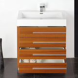 Fresca FVN8030TK Livello 30" Teak Modern Bathroom Vanity with Medicine Cabinet