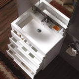 Fresca FVN8030WH Livello 30" White Modern Bathroom Vanity with Medicine Cabinet