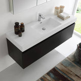 Fresca FVN8041BW Mezzo 60" Black Wall Hung Single Sink Modern Bathroom Vanity with Medicine Cabinet