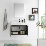 Fresca FVN8089GO Vista 30" Gray Oak Wall Hung Modern Bathroom Vanity with Medicine Cabinet