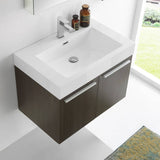 Fresca FVN8089GO Vista 30" Gray Oak Wall Hung Modern Bathroom Vanity with Medicine Cabinet