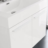 Fresca FVN8089WH Vista 30" White Wall Hung Modern Bathroom Vanity with Medicine Cabinet