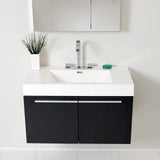 Fresca FVN8090BW Vista 36" Black Modern Bathroom Vanity with Medicine Cabinet