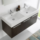 Fresca FVN8092GO-D Vista 48" Gray Oak Wall Hung Double Sink Modern Bathroom Vanity with Medicine Cabinet