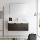 Fresca FVN8092GO Vista 48" Gray Oak Wall Hung Modern Bathroom Vanity with Medicine Cabinet