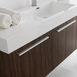 Fresca FVN8093GW Vista 60" Walnut Wall Hung Single Sink Modern Bathroom Vanity with Medicine Cabinet