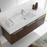 Fresca FVN8093GW Vista 60" Walnut Wall Hung Single Sink Modern Bathroom Vanity with Medicine Cabinet