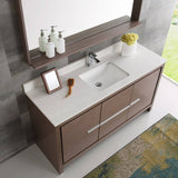 Fresca FVN8119GO-S Allier 60" Gray Oak Modern Single Sink Bathroom Vanity with Mirror