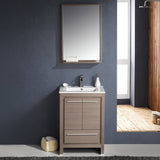 Fresca FVN8125GO Allier 24" Gray Oak Modern Bathroom Vanity with Mirror