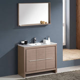 Fresca FVN8140GO Allier 40" Gray Oak Modern Bathroom Vanity with Mirror