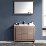 Fresca FVN8140GO Allier 40" Gray Oak Modern Bathroom Vanity with Mirror