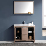 Fresca FVN8140GO Allier 40" Gray Oak Modern Bathroom Vanity with Mirror