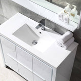 Fresca FVN8140WH Allier 40" White Modern Bathroom Vanity with Mirror