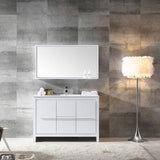 Fresca FVN8148WH Allier 48" White Modern Bathroom Vanity with Mirror