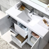 Fresca FVN8148WH Allier 48" White Modern Bathroom Vanity with Mirror