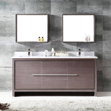 Fresca FVN8172GO Allier 72" Gray Oak Modern Double Sink Bathroom Vanity with Mirror