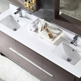 Fresca FVN8172GO Allier 72" Gray Oak Modern Double Sink Bathroom Vanity with Mirror