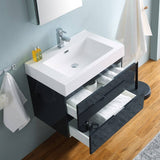 Fresca FVN8330GG Valencia 30" Dark Slate Gray Wall Hung Modern Bathroom Vanity with Medicine Cabinet