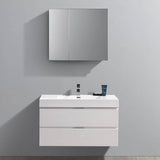 Fresca FVN8342WH Valencia 40" Glossy White Wall Hung Modern Bathroom Vanity with Medicine Cabinet