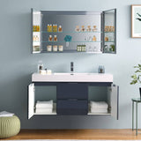 Fresca FVN8348GG Valencia 48" Dark Slate Gray Wall Hung Modern Bathroom Vanity with Medicine Cabinet