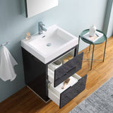 Fresca FVN8424GG Valencia 24" Dark Slate Gray Free Standing Modern Bathroom Vanity with Medicine Cabinet