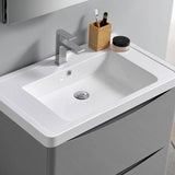 Fresca FVN9032GRG Tuscany 32" Glossy Gray Wall Hung Modern Bathroom Vanity with Medicine Cabinet