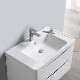 Fresca FVN9032WH Tuscany 32" Glossy White Wall Hung Modern Bathroom Vanity with Medicine Cabinet