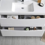 Fresca FVN9140WH Tuscany 40" Glossy White Free Standing Modern Bathroom Vanity with Medicine Cabinet