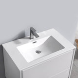 Fresca FVN9230WH Catania 30" Glossy White Wall Hung Modern Bathroom Vanity with Medicine Cabinet